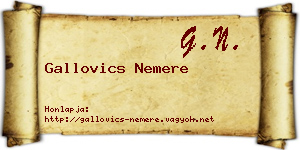 Gallovics Nemere névjegykártya
